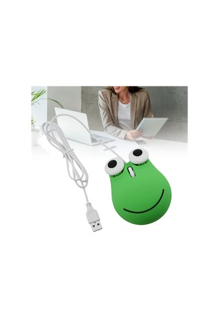 Xindoker Yeşil Kurbağa Desenli Ergonomik Kablolu Fare - Keskin Optik Takip, Konforlu Tutuş, Bilgisayar Ve Dizüstü Uyumlu