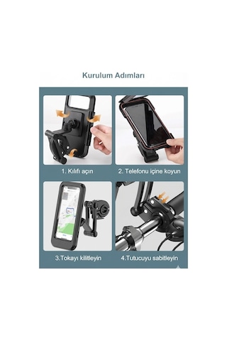 Motosiklet Bisiklet Su Geçirmez Manyetik Telefon Tutucu Gidon Navigasyon Kılıfı Çok Renkli