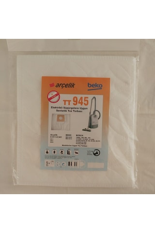 20 Adet Arçelik Uyumlu Beko Tt945 Elektrikli Süpürge Toz Torbası