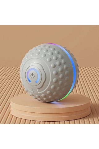 Turcoshop11 Gri 1 Otomatik Zıplayan Köpek Oyuncağı Usb Şarjlı Akıllı İnteraktif Top Küçük Orta Büyük Köpekler İçin