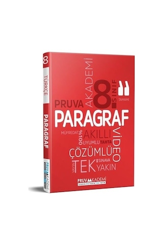 Pruva Akademi 8. Sınıf Paragraf Soru Bankası Video Çözümlü Pruva