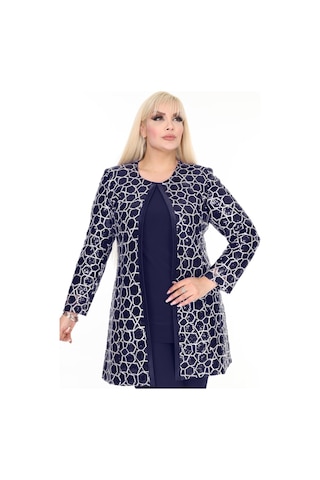 Ladies First Büyük Beden 3924 Lacivert Ceket+bluz Takım 001