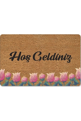 Kedicikler Temalı Coco Görünümlü Dekoratif Dış Kapı Önü Ve Iç Mekan Paspası Hint Kırmızı