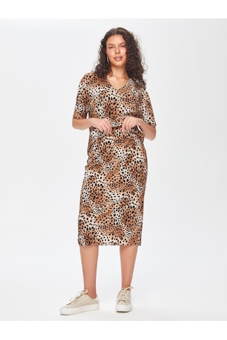 Kendinden Piliseli Leopar Desen Etek 69292 U6929235 Camel