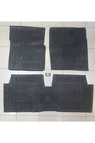 Renault 12 %100 Kauçuk  Paspas (Siyah-Gri) 557848652