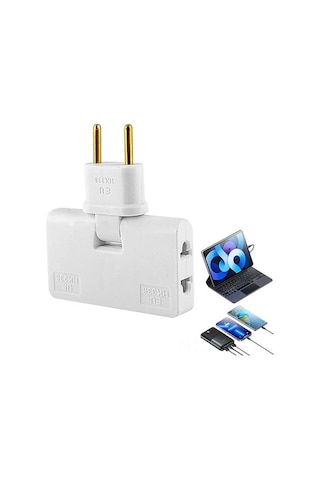 Moveevo Beyaz 180 Derece Döner 3-ünite Çevirici Soket Ultra Düz Seyahat Adaptörü Akıllı Cihazlar İçin Güvenli Enerji Dönüştürücü