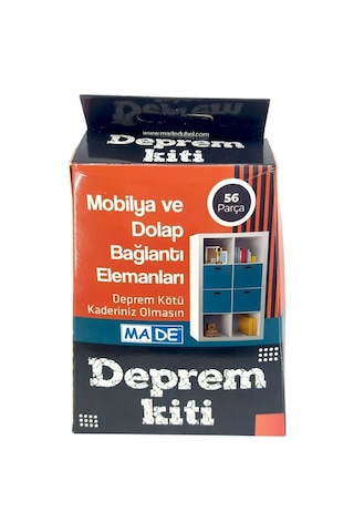 Made Deprem Kiti Mobilya Dolap Sabitleme Aparatı Seti 56 Parça