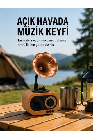Northcity Taşınabilir Mini Retro Radyo Bluetooth Hoparlör - Yeni Nesil Tasarım