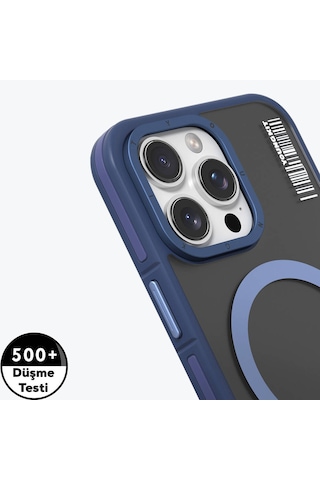 Apple iPhone 16 Pro Max Uyumlu Kılıf Magsafe Şarj Özellikli Youngkit Rock Sand Serisi Kapak Mavi
