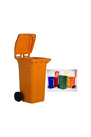 Safell Çöp Konteyneri 240 Lt Isıya Dayanıklı Konteyner Turuncu
