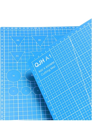 A1 Kesme Matı Patchwork - Cutting Mat - Kesim Altlığı - Kesim Tablası - 90*60cm - Mavi