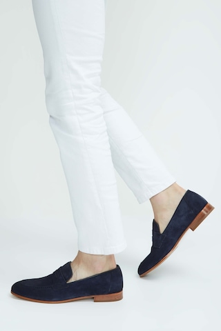 Tamer Tanca Erkek Hakiki Deri Lacivert Süet Loafer Ayakkabı 183 27305 Erk Ayk Sk23/24 Lacı Suet Lacivert