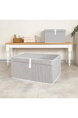 Kapaklı Çok Amaçlı Düzenleyici Kutu, Gri 60 X 40 X 30