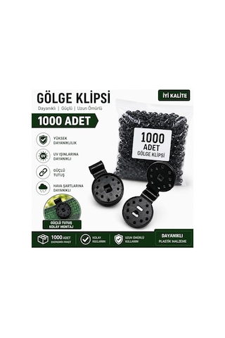 1000 Adet Gölge Filesi Klipsi Sera Filesi Sabitleme Klipsi Güneşlik Örtü Klipsi Yerli Üretim Uv Dayanıml