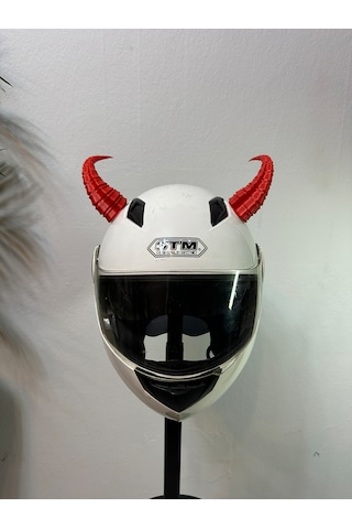 Motor & Motosiklet Kırmızı Viking Boynuz Kask Dış Aksesuarı Diğer