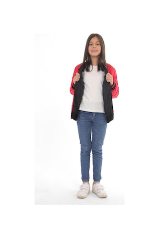 Spor Kız Çocuk Kolej Yaka Astarlı Su Ve Rüzgar Geçirmez Fermuarlı Cep Mont Ceket-210 Siyah