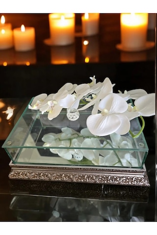 İsteme Söz Nişan Çikolata Çeyiz Kutusu 20 30 Ahşap Kenar Aynalı T