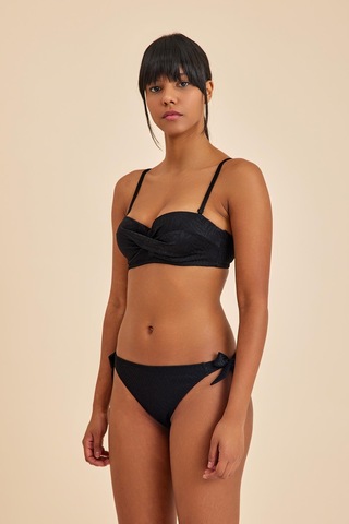 Bali Siyah Dolgulu Straplez Push-up Bikini Takım Siyah
