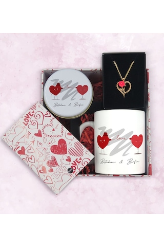 BK Gift Sevgiliye Özel Kutuda Hediye Seti, Kupa Bardak, Sevgili Hediyesi, Aşk Kolyesi, Kokulu Mum,Yıl Dönümü Hediyesi-6