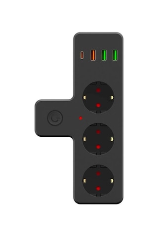 Buffer Termal Akım Korumalı 3 Adet Soket,3 Adet Usb Ve 1 Adet Ty