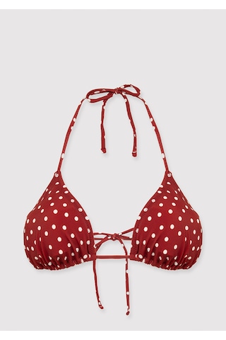 Mavi - Puantiye Desenli Kırmızı Bikini Üstü 1914095-70430