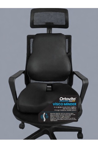 Yeni Nesil Visco Ortopedik Ergonomik Kaymaz Taban Terlemez Sırtlık Ve Minder Rahat Oturuş Minder Ve Sırtlık 2li Set 1