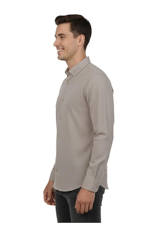 Advante Erkek Spor Slim Fit Uzun Kol Petek Fitilli Gömlek Bgl-st04824 Bej
