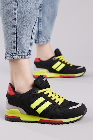 Tonny Black Termo Taban Şeritli Bağcıklı Unisex Siyah Sarı Spor Ayakkabı Tb282-0 Siyah Sarı