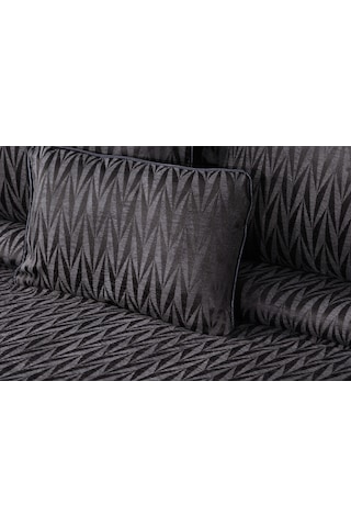 Lukes Geometrik 4 Parça Siyah Pike Takımı 240 X 260 Cm Siyah