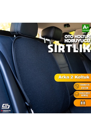 Oto Arka Koltuk Sırt Koruyucu Kılıf Siyah Universal 2 Parça A+ Kalite