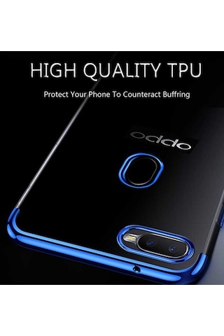 Oppo A5S Kamera Korumali Köseleri Renkli Seffaf Silikon Kilif 414505782
