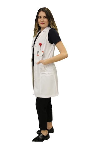 Gömlek Yaka Kadın Orta Boy - Kolsuz Doktor Önlüğü Eczacı Önlük (508906382)
