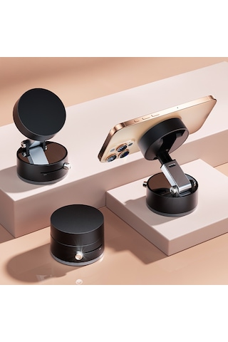 Noktaks - Telefon Tutucu A2 Vakum Özellikli 360 Derece Dönebilen Magnetik Telefon Tutucu - Beyaz T36402