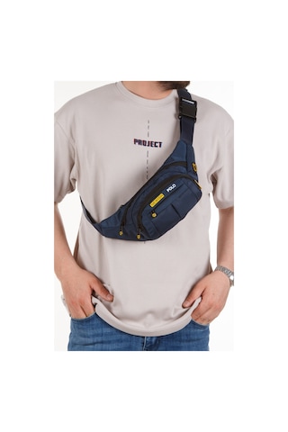 Newish Polo Erkek Kumaş Usb Kulaklık Çıkışlı Crossbody Çapraz Göğüs Omuz Ve Bel Çantası New201 - Lacivert