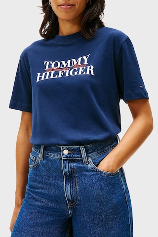 Tommy Hilfiger Bayan T Shirt Ww0ww47884 C1g Lacivert Lacivert