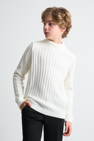 Alexandergardı Boğazlı Uzun Kollu Triko Çocuk Kazak Ekru