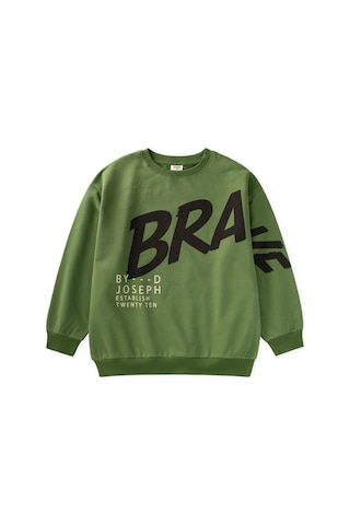 Cigit Baskılı Erkek Çocuk Kışlık Sweatshirt 8-12 Yaş Yağ Yeşili