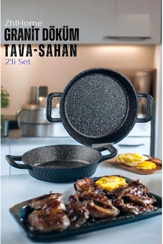 Zhlhome Döküm Granit Sahan Tava Set 2li