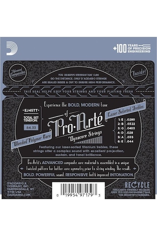 D'addario Ej45tt Pro-arte Serisi Klasik Gitar Tel Seti Normal Tension - Titanyum