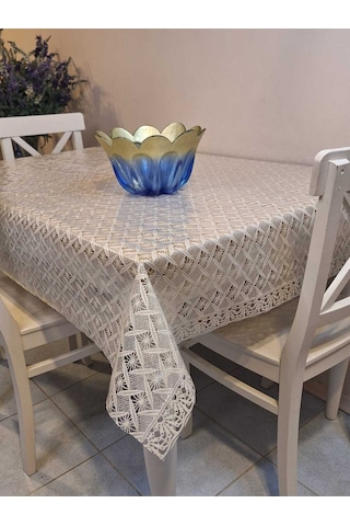 Ithal Pvc Muşamba - Desenli Silinebilir Masa Örtüsü 07iz13 Bej