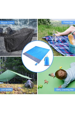 Fosenze Dış Mekan Çadır Battaniyesi: Su Ve Yırtılmaya Dayanıklı, 200x210cm Yeşil-gri, Kamp/piknik/plaj İçin Multifonksiyonel Koyu Yeşil - Gri