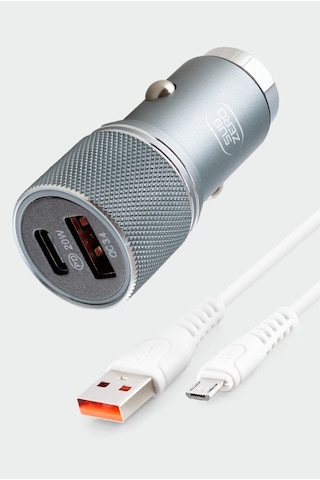 Subzero Cr96 20w 3.4a Hızlı Pd+usb Çıkışlı Micro Araç Şarj Aleti Siyah