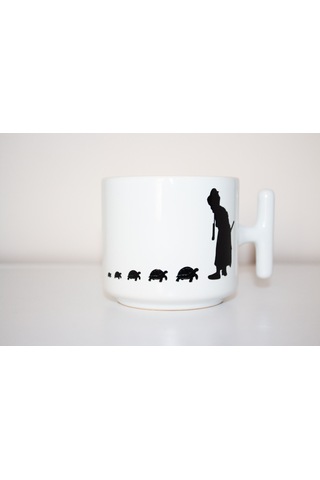 Her Şeyin Bir Vakti Var T Kulplu Seramik Beyaz Kupa Bardak Hediyelik Beyaz