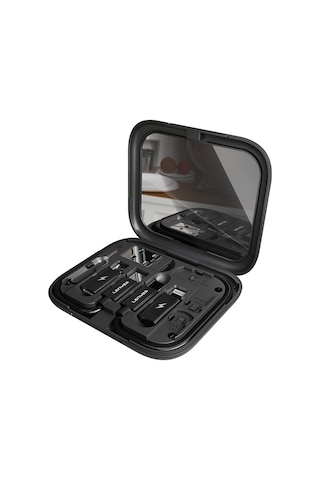 Lenyes Lb602 6in1 Type-c To Type-c Kablolu 60w Çevirici Adaptör Seti Standlı Saklama Kutusu Siyah