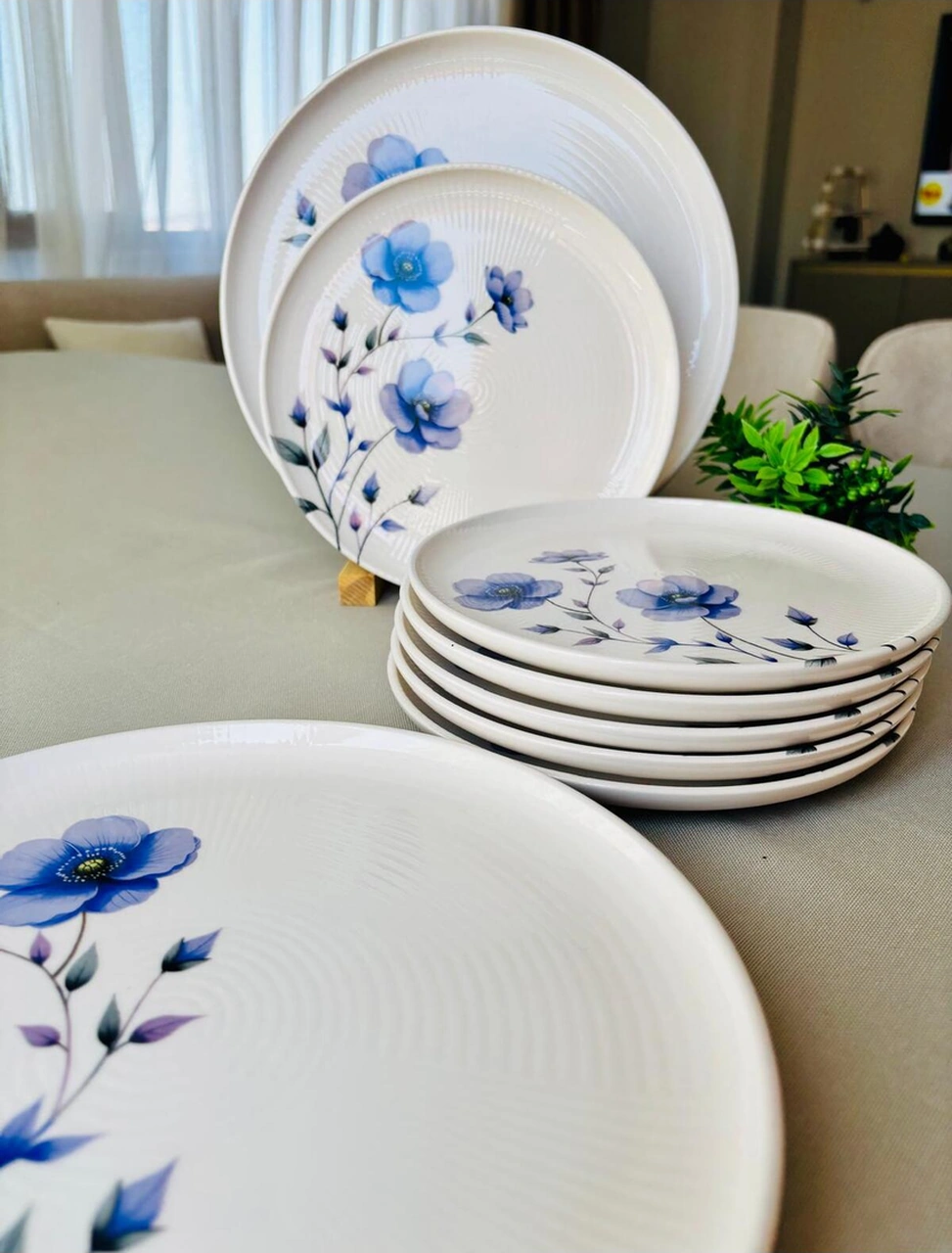 Mor Menekşe Pasta Servis Takımı 6 Kişilik 12 Parça Mor