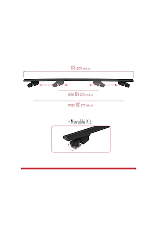 Dacia Duster 2010-2013 Arası İle Uyumlu Hook Model Anahtar Kilitli Ara Atkı Tavan Barı Siyah