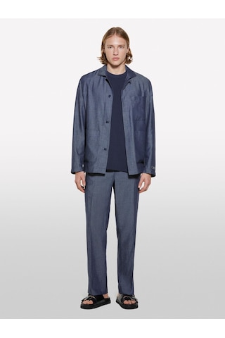 Sisley Keten Karışımlı Gizli Düğmeli Astarsız Ceket Erkek Mavi Ceket - 325p2nzvsw02a Siyah