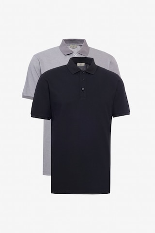 George Henry 2'Li Çekmeyen Pamuklu Kumaş Slim Fit Dar Kesim Kıvrılmaz Polo Yaka Tişört Paketi Siyah-A.Gri Siyah-Açık Gri