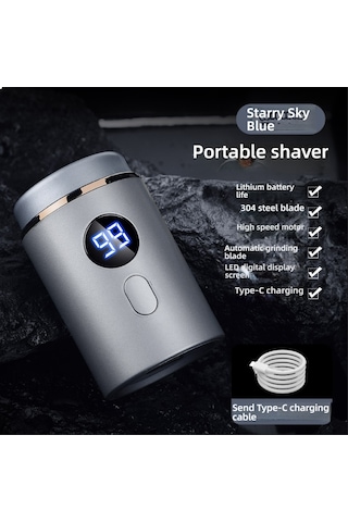 Mini Elektrikli Tıraş Makinesi, Şarjlı, Su Geçirmez, Taşınabilir Mavi