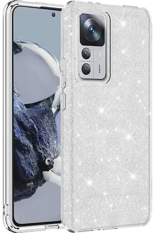 Xiaomi Mi 12t İle Uyumlu Luxury Simli Taşlı Parlak Silikon Tam Koruma Kadın Telefon Kılıfı Kapak